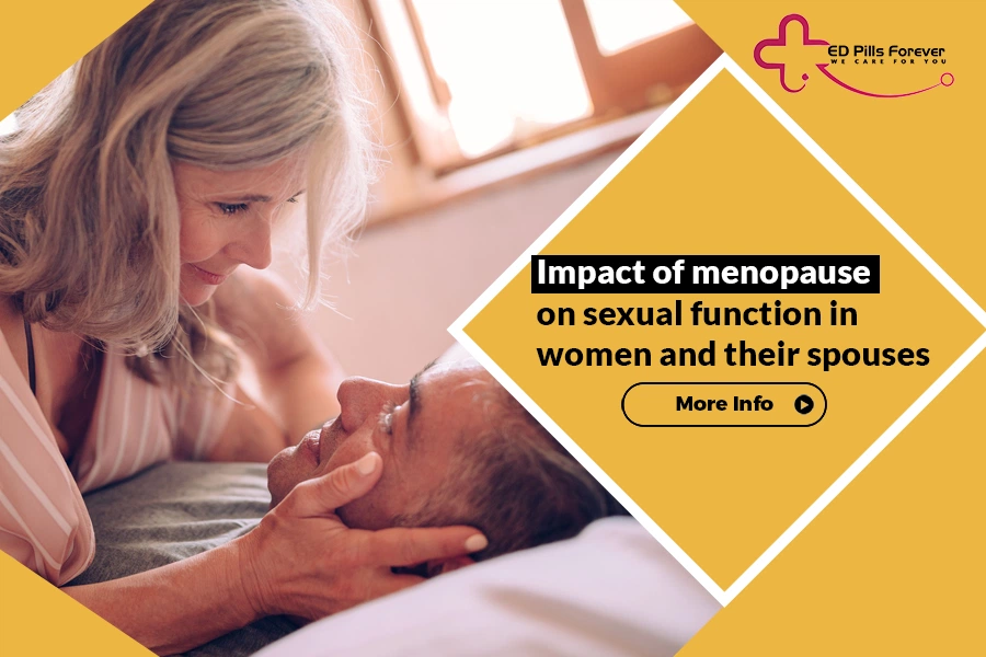 “Older couple with menopause impact text.”