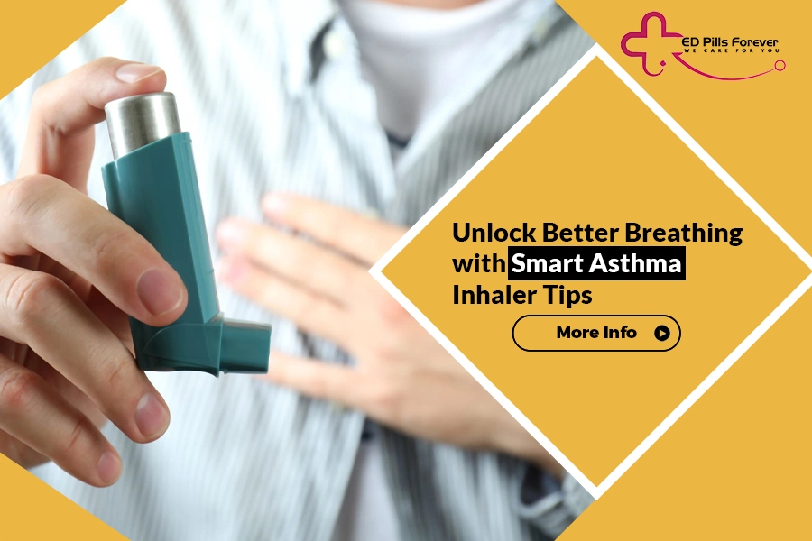 Close-up of a person using an asthma inhaler, highlighting tips for easier and better breathing.