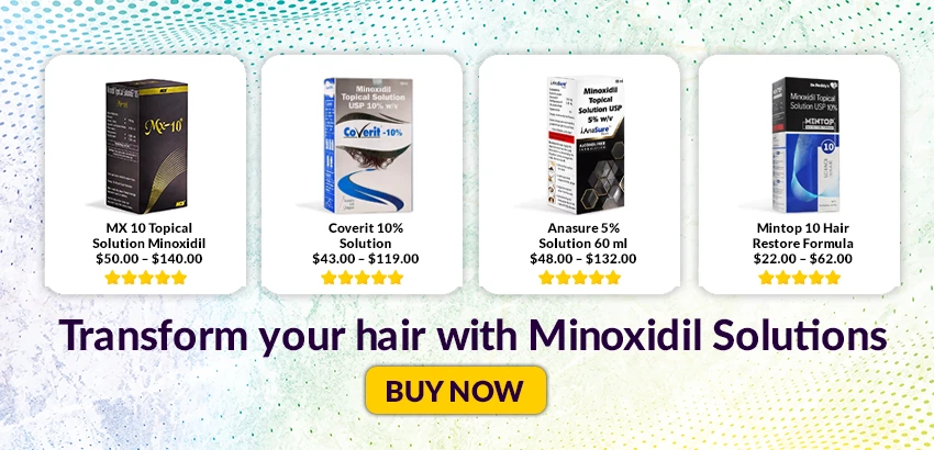 Minoxidil hair regrowth products banner