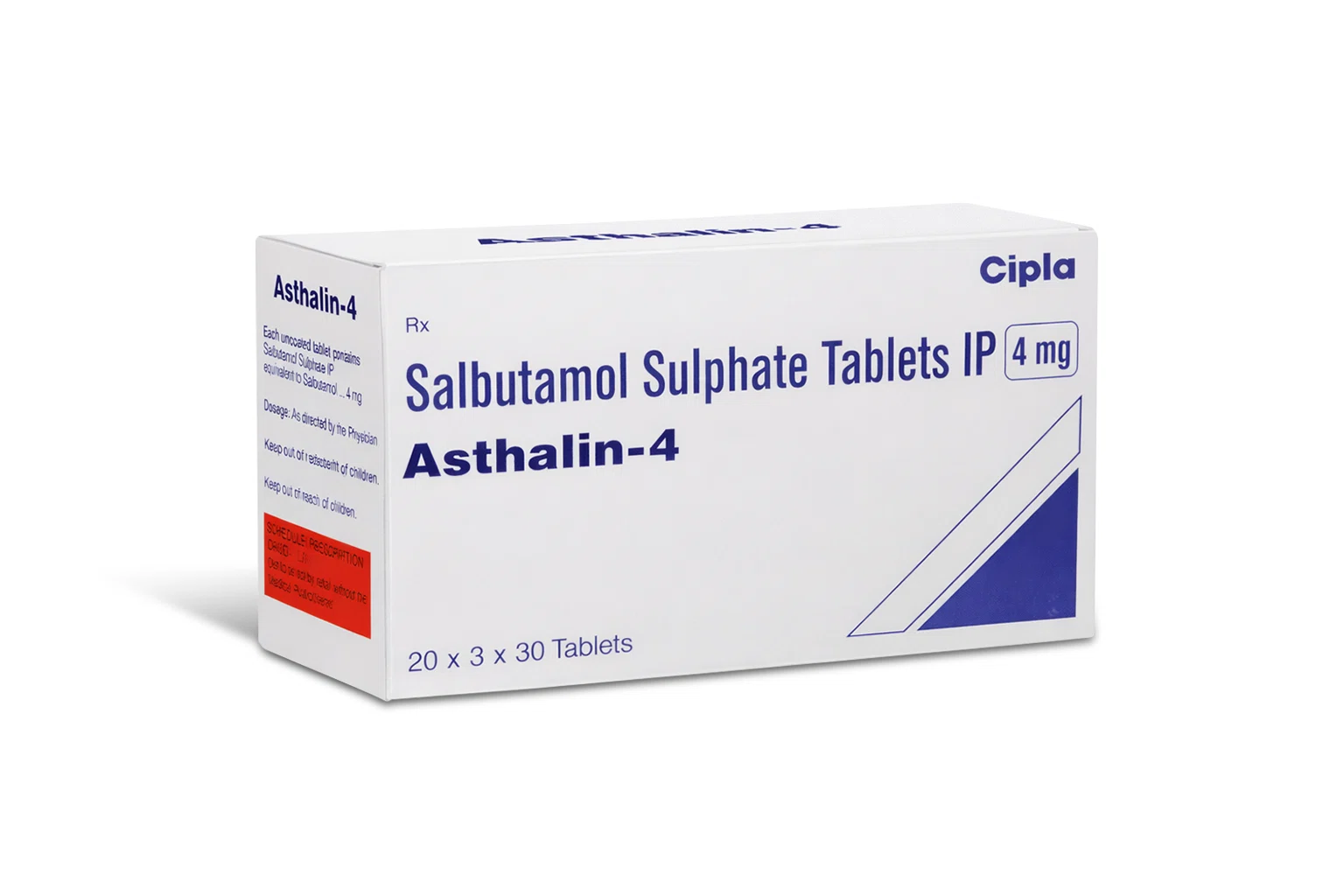 Asthalin 4 mg Tablet Salbutamol Bronchodilator by Cipla