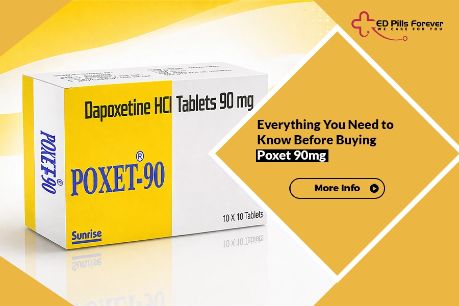 Poxet 90mg tablets guide showing usage, dosage, benefits, side effects, and safe online buying information for premature ejaculation treatment