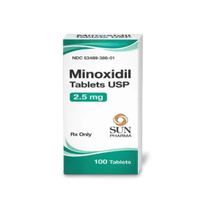 Minoxidil Tablets 2.5 mg by Sun Pharmaceutical 100 Count (RX)