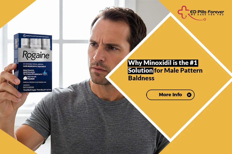 Applying minoxidil to scalp for hair regrowth