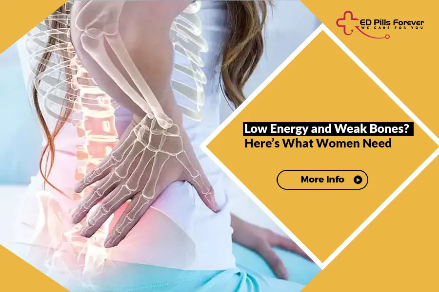Low energy and weak bones in women causing back pain and reduced mobility