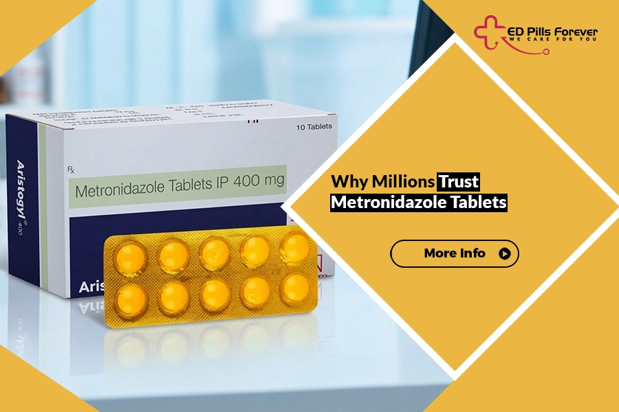 Metronidazole tablets targeting harmful bacteria to help manage bacterial infections effectively.
