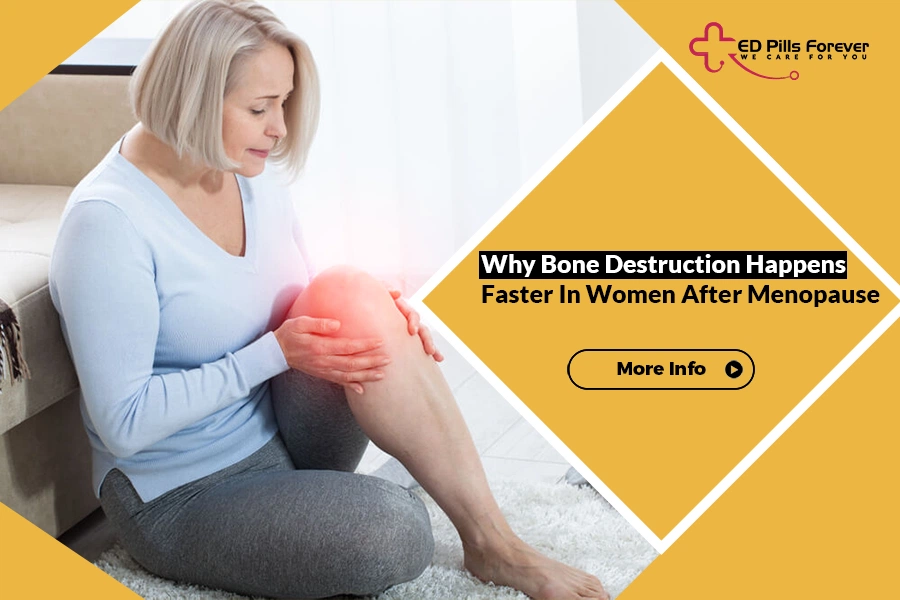 Woman experiencing bone pain linked to Bone Destruction after menopause